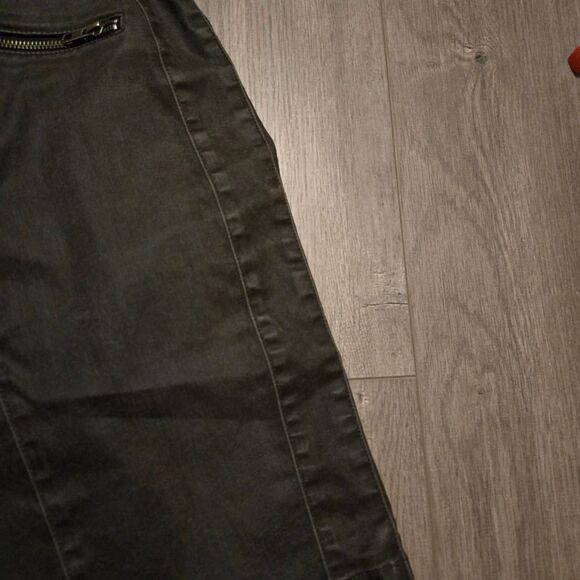 Women's Y2K Guess Black Zipper Bodycon Tight Midi Skirt - Picture 4 of 7